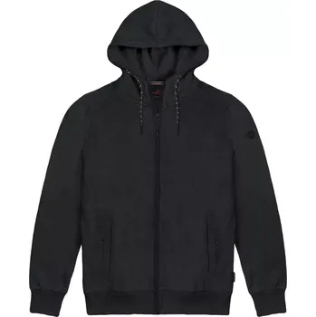 Pánská mikina Velká pánská zapínací mikina s kapucí Double Urban Outfitters MTOP-1091 černá (4XL)