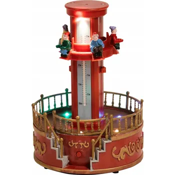 Obraz Zimní městečko vánoční vesnice kolotoč do zábavního parku