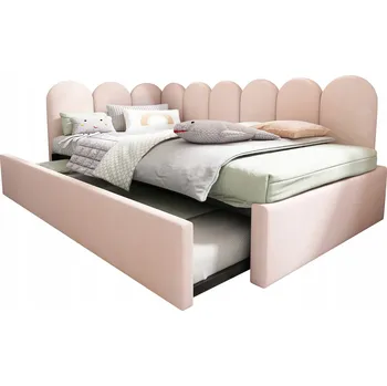 Ložnice Rozkládací pohovka 90x200 cm pro dívku, výsuvné lůžko, vyměnitelné opěradlo, růžová