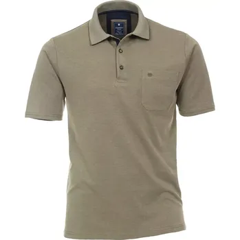 Pánské tričko Pánská velká hladká polokošile Redmond 912-67 v khaki barvě (6XL)