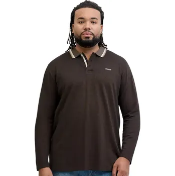 Oblečení a móda Pánské polotričko s dlouhým rukávem Jack & Jones 12287555 hnědá (7XL)