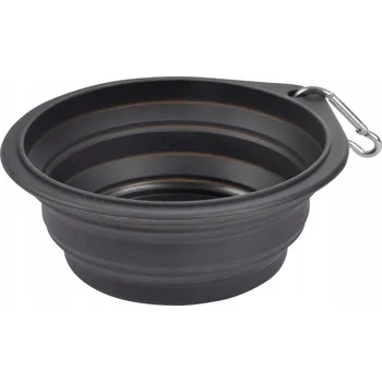 Miska pro psa Skládací (cestovní) silikonová láhev Love Story černá 0,5 l