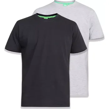 Pánské tričko Velké pánské tričko 2 kusy Duke D555 Fenton černo-šedá (6XL)
