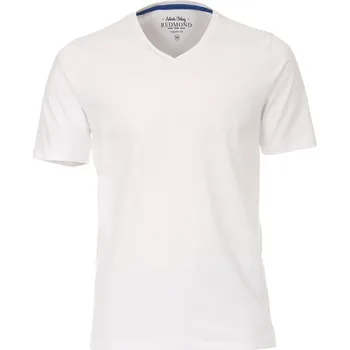 Pánské tričko Pánské velké hladké tričko s výstřihem do V Redmond 660-0 bílé (4XL)