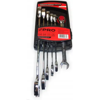 Klíč PRO Sada očkoplochých klíčů s ráčnou 6 Ks