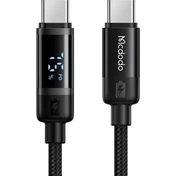 Mcdodo – datový kabel řady BAT (CA-5780) – USB-C na USB-C, 60W, digitální displej, 1,2m – černý