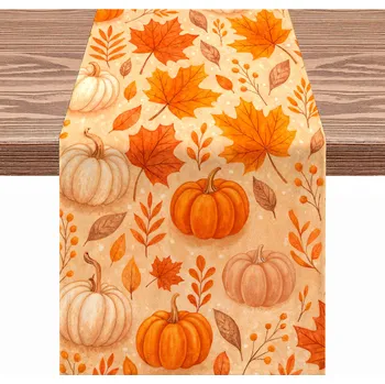 ubrus Běžec na stůl lavici podzimní listí ubrus 40x140 vánoční