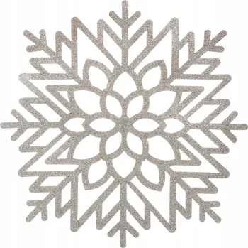 prostírání PROSTÍRÁNÍ NA STŮL třpytivé STŘÍBRNÉ sněhová vločka 38 Cm