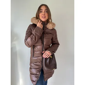 Dámská bunda Mishel Zimní bunda Ivett lesk hnědá Velikost: XXL