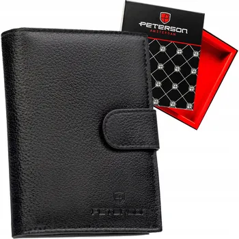 Peněženka PÁNSKÁ KOŽENÁ PENĚŽENKA PETERSON ČERNÁ PTN N4-SPDM/3977
