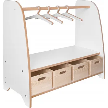 Šatní skříň Skříň Montessori pro děti Dřevěná do dětského pokoje Velikost L Sada 9e