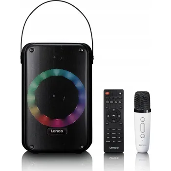 Bluetooth reproduktor Přenosný Bluetooth reproduktor Lenco BTC-060BK 20W Karaoke LED Černý