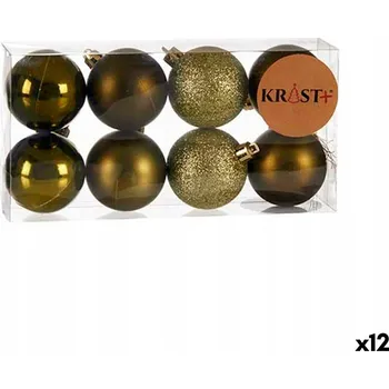 Vánoční dekorace Sada vánočních koulí Barva Zelená Plastová 5 x 6 x 5 cm (12 Kusů)