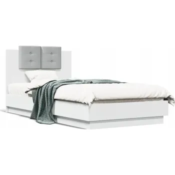 Postel Rám postele s čelem 194,5x93x84 bílá/světle šedá