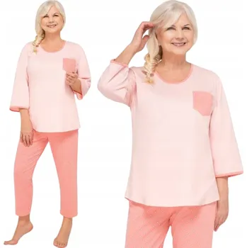 Dámské noční prádlo Dámské pyžamo XXL MARTEL Pohodlné bavlněné dlouhé Velké 2XL Moderní