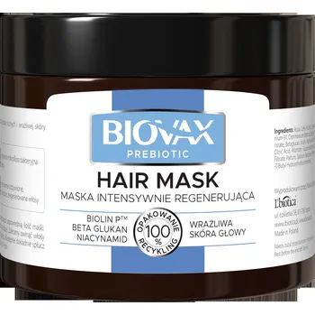 Vlasová regenerace Biovax Prebiotic Intenzivně Regenerační Maska na Vlasy 250 ml