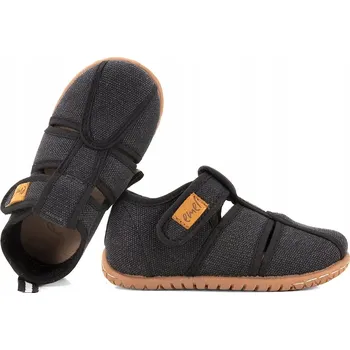 Dívčí bačkory EMEL 101-4 DOMÁCÍ TEXTILNÍ SANDÁLKY PAPUČE 25 Černá