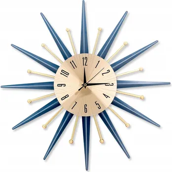 Hodiny Velké Nástěnné Hodiny Kovové Retro Modré Tiché Moderní Design