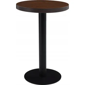 Konferenční stolek Bistro stolek tmavě hnědý a černý 50 x 75 cm MDF, ocel