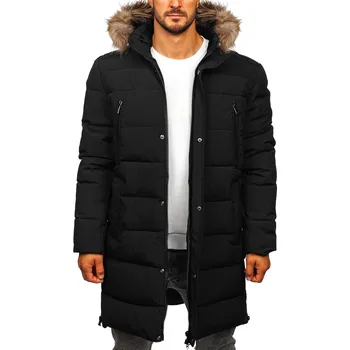 Pánská parka Černá pánská prošívaná zimní bunda parka Bolf 25M9803 - L/52