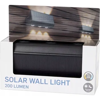 Nástěnné svítidlo Solární nástěnné svítidlo 200 lumenů | 20,5 x 10,5 x 7,5 cm