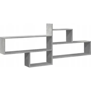 police Nástěnná police šedo-betonová 167,5 x 18 x 68 cm, materiál dřevotříska