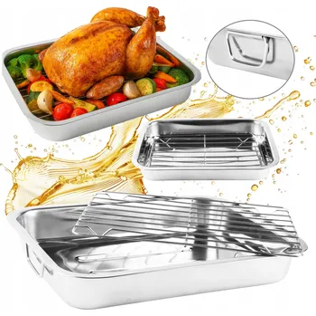 Plech na pečení PLECH NA PEČENÍ PEKÁČ S ROŠTEM NA PEČENÍ KUŘETE A MASA