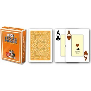 Pokerová karta Modiano 2 rohy 100% plastové karty - oranžové