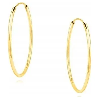 Náušnice Stříbrné kruhové náušnice dámské stříbro o ryzosti 925 pozlacené