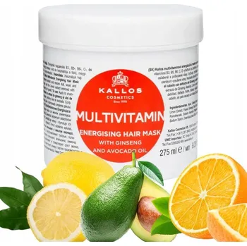 Vlasová regenerace Kallos Multivitamin Energising Hair Mask With Ginsegn Extract multivitamínová energizující maska na vlasy s extraktem ginsegna a avokádovým olejem 275 Ml