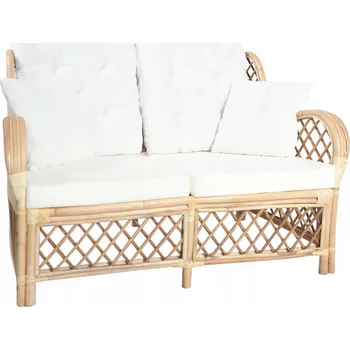 Pohovka Dvojmístná pohovka z ratanu krémově bílá 125x81x88 cm