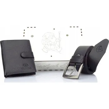Peněženka Vánoční SET pro NĚJ: Pásek z Pravé Kůže a Peněženka GRACIO ČERNÁ