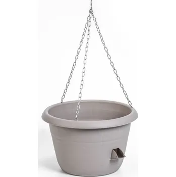 Květináč Plastia Samozavlažovací žardina Siesta ø 35 s kovovým závěsem taupe