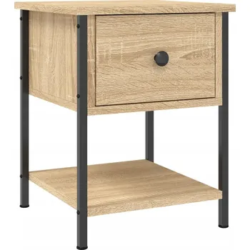 Noční stolek Noční stolek dub sonoma 34 x 35,5 x 45 cm, materiál dřevotříska, železo