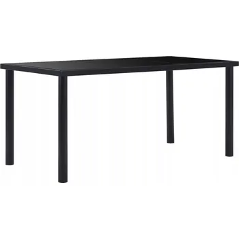 Jídelní stůl Jídelní stůl z tvrzeného skla a kovu, černý, 160x80x75 cm
