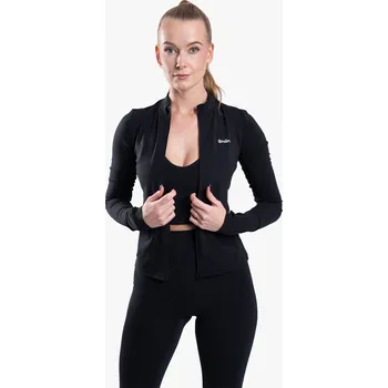 Dámská mikina BrainMax Brain dámská sportovní mikina, černá Velikost: S Černá sportovní dámská mikina na zip z bambusu a BIO bavlny