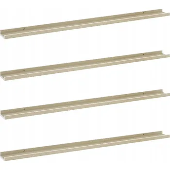police Nástěnná police MDF bílá/dub sonoma 115 x 9 x 3 cm, 4 ks