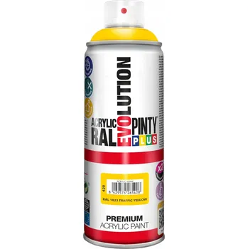Barva ve spreji Akrylový lak ve vysokém lesku RAL 1023 Dopravní žlutá PintyPlus 400 ml