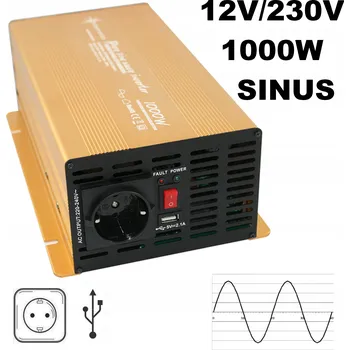 Měnič napětí MĚNIČ NAPĚTÍ NAPĚTÍ 12/230V VÝKON 1000/2000W SINUS