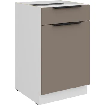 Kuchyňská skříňka 50 D 1F 1S BB, Spodní kuchyňská zásuvková skříňka PREMIUM BOX Aria Aria sandgrau/bílá