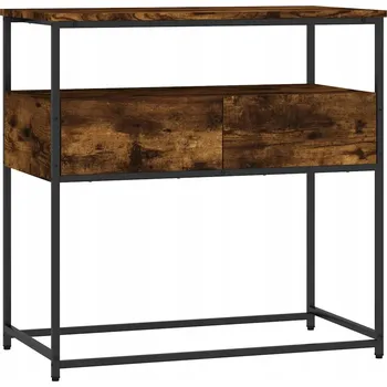 Konferenční stolek Konzolový stolek, kouřový dub, 75 x 40 x 75 cm, s kovovým rámem