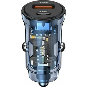 Nabíječka Automobilová USAMS USB-A USB-C 30W PD QC