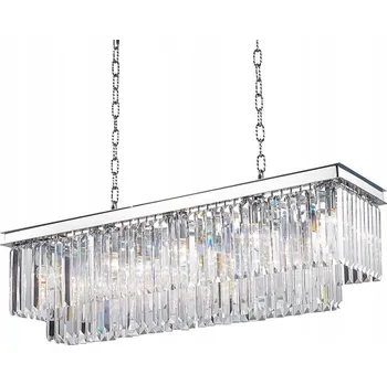 Hereford Obdélníkový chromový křišťálový lustr 100 cm