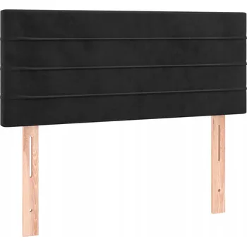 Černé čelo postele z aksamitu, nastavitelné 80 x 5 x 78/88 cm