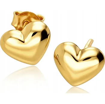 Náušnice Zlaté Náušnice Srdíčka s Anglickým Zapínáním pro dívky ZLATO 585
