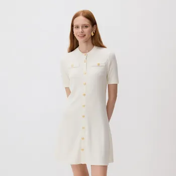 Dámské šaty Reserved - Šaty z viskózy - krémová - 360HL-01X - 360HL-01X-M