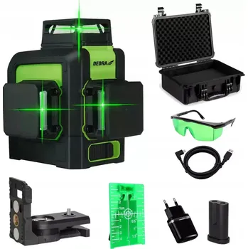 Měřící laser Samonivelační křížový laser 3D laserová vodováha DEDRA MC0904 zelený
