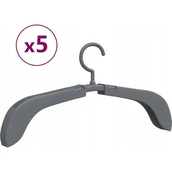 Věšák Rozkládací věšák na oblečení šedý 37,5-51,5 x 4 x 38 cm, 5 ks