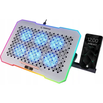 Rampage FREEZ Chladicí podložka pod notebook 9-17" 6 ventilátorů, stříbrná