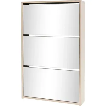 Botník Moderní dubová botník 63 x 17 x 102,5 cm, 3 zásuvky